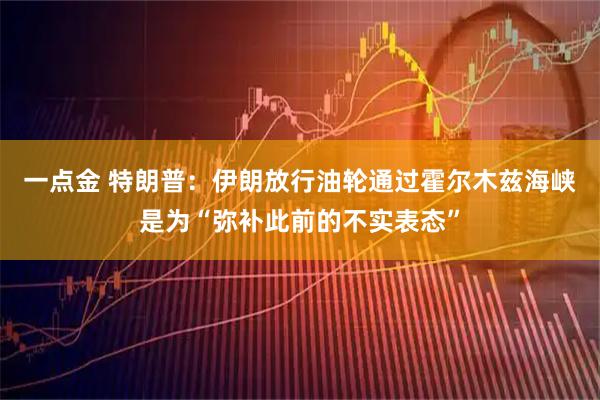 一点金 特朗普：伊朗放行油轮通过霍尔木兹海峡是为“弥补此前的不实表态”